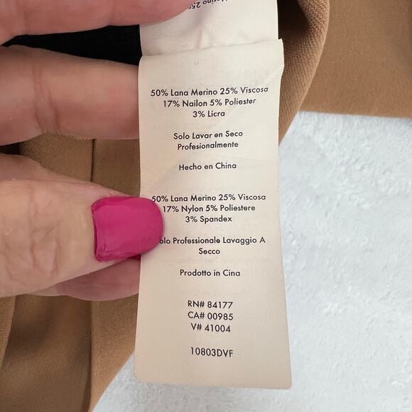 Diane Von Furstenberg Small Merino Wool Blend Sweater Dress Tan Black Colorblock - Picture 11 of 11